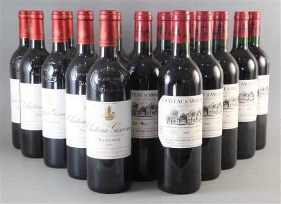 Nine bottles of Chateau Giscours, Margaux, 1999 and 1996 and eleven bottles of Chateau DAngludet, Margaux,